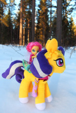 Fluttershy riding Daybreak