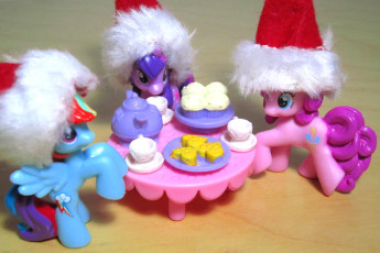 Ponies having a tea party