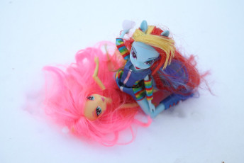 Fluttershy & Rainbow Dash After a Snowball Fight