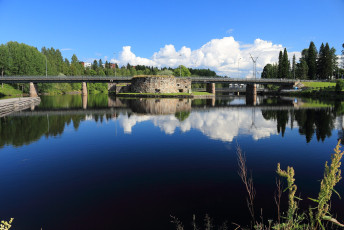 Kajaani river and Kajaani Castle